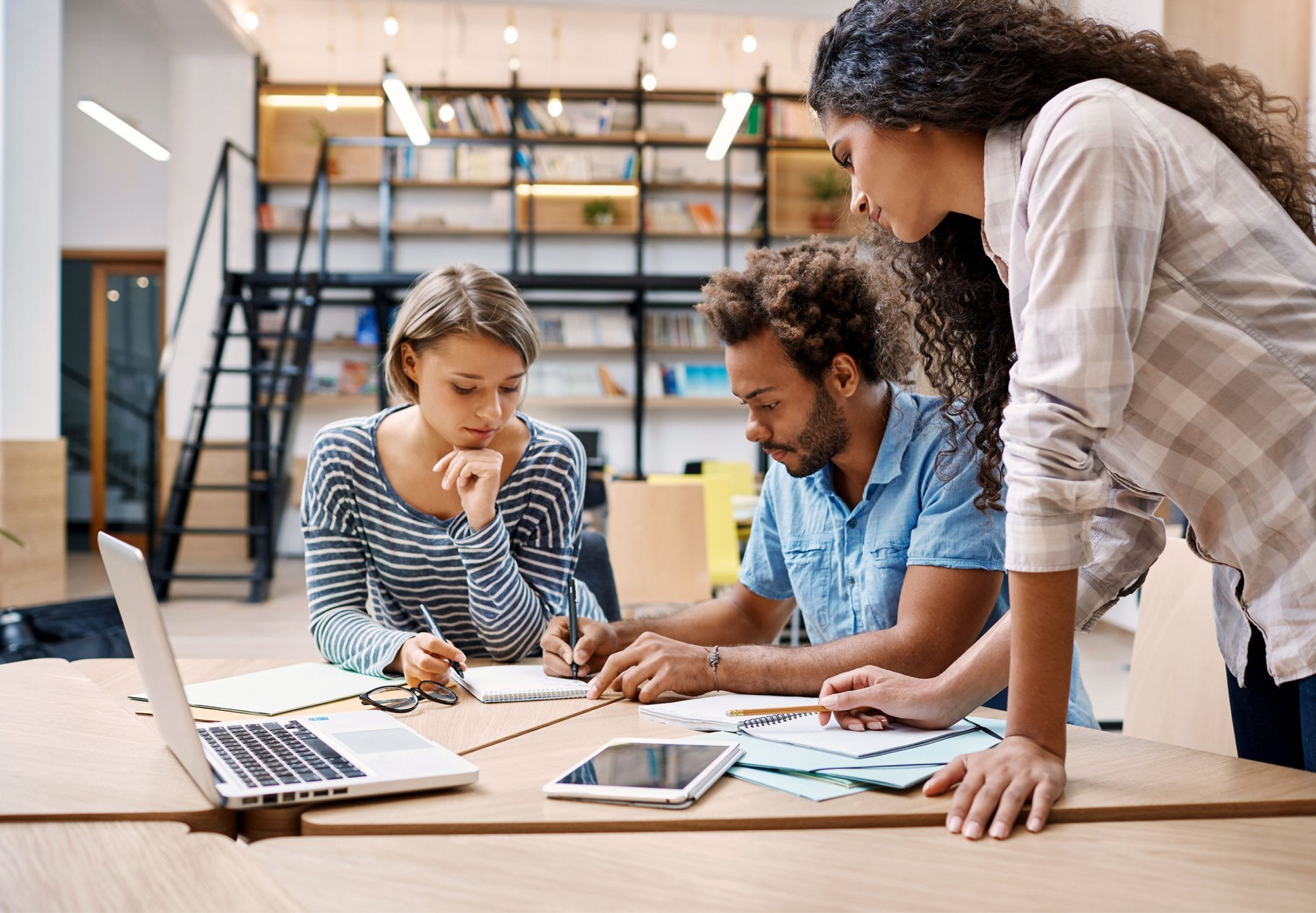 People working at a desk